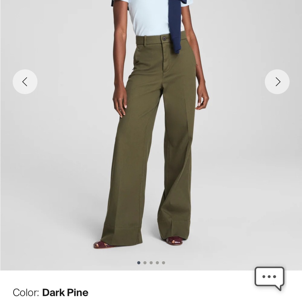 SPANX Stretch Smooth Wide Leg Pants Dark Pine